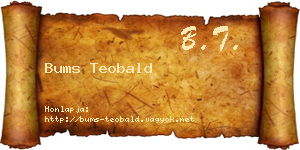 Bums Teobald névjegykártya